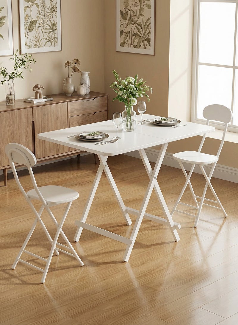 Taimi Folding Chair with Metal Frame and Backrest, Modern Design Dining Chair, Portable Chair for Indoor and Outdoor Use Ideal for Home, Picnics, Fishing, and Camping - White - Image 4