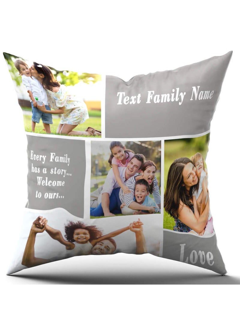 Pix Art Pixart 4 Photo Decorative Customized Cushion with FillerPillow 12x12Inch 