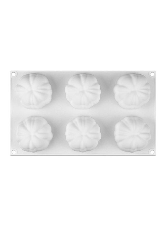 yongsheng Pumpkin Silicone Mold, 6 Cavity Chocolate Silicone Molds, Durable Pumpkin Mold Silicone for Baking Cupcake,Jelly,Chocolate,Plaster, Home Decor, Mother's Day Gift，6 Hole Silicone Cake Mold White  - Image 1