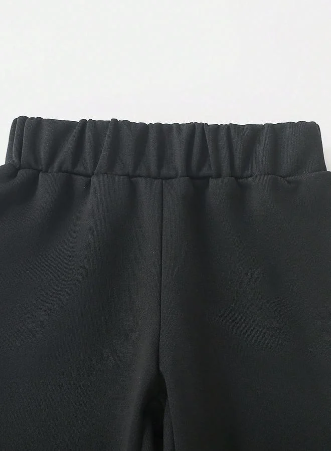 تايك تو Take Two Boys Black Solid Sweatshirt and Joggers Set
