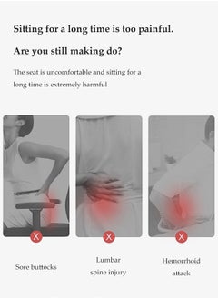 DUNISO Memory Foam Seat Cushion, Office Cushion, Non Slip Seat Cushion, With Breathable Holes, Shock Absorbing And Pressure Reducing, Used To Relieve Sciatica, Lower Back Pain, Hemorrhoids, Suitable For Offices, Homes, Cars, Airplanes,47*42*8cm，Gray  - Image 3