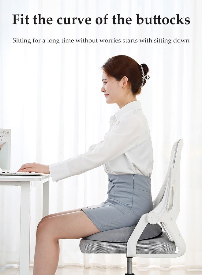 DUNISO Memory Foam Seat Cushion, Office Cushion, Non Slip Seat Cushion, With Breathable Holes, Shock Absorbing And Pressure Reducing, Used To Relieve Sciatica, Lower Back Pain, Hemorrhoids, Suitable For Offices, Homes, Cars, Airplanes,47*42*8cm，Gray - Image 4