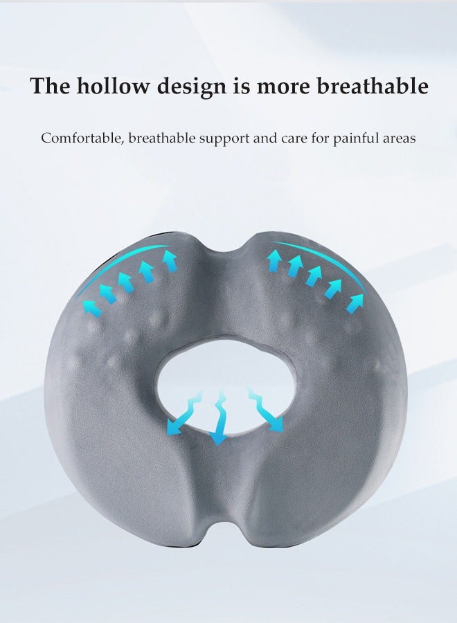 DUNISO Memory Foam Seat Cushion, Office Cushion, Non Slip Seat Cushion, With Breathable Holes, Shock Absorbing And Pressure Reducing, Used To Relieve Sciatica, Lower Back Pain, Hemorrhoids, Suitable For Offices, Homes, Cars, Airplanes,47*42*8cm，Gray - Image 5