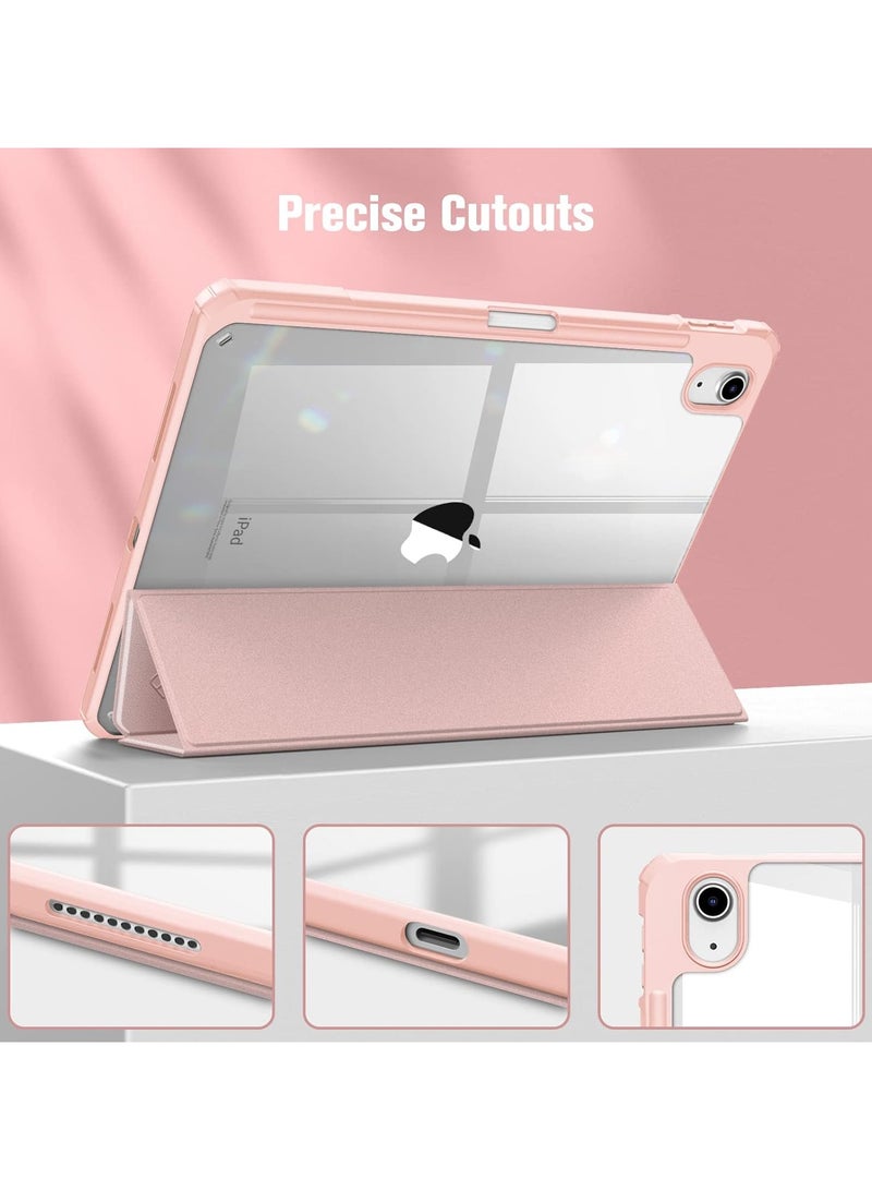 ماهمير جراب لجهاز iPad (A16) مقاس 11 بوصة من الجيل الحادي عشر 2025 iPad 11 جراب/جراب لجهاز iPad من الجيل العاشر مقاس 10.9 بوصة (موديل 2022) - [حامل قلم مدمج] غطاء مقاوم للصدمات مع ظهر شفاف شفاف، وحماية من الوسادة الهوائية بأربع زوايا (ذهبي وردي)  - Image 3