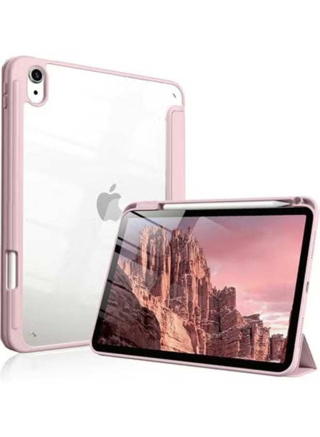 MahMir Case for iPad (A16) 11inch 11th 2025 Gen iPad 11 Case/ [Built-in Pencil Holder] Shockproof Cover with Clear Transparent Back, Four Corner Airbag Protection (Rose Gold) - Image 1