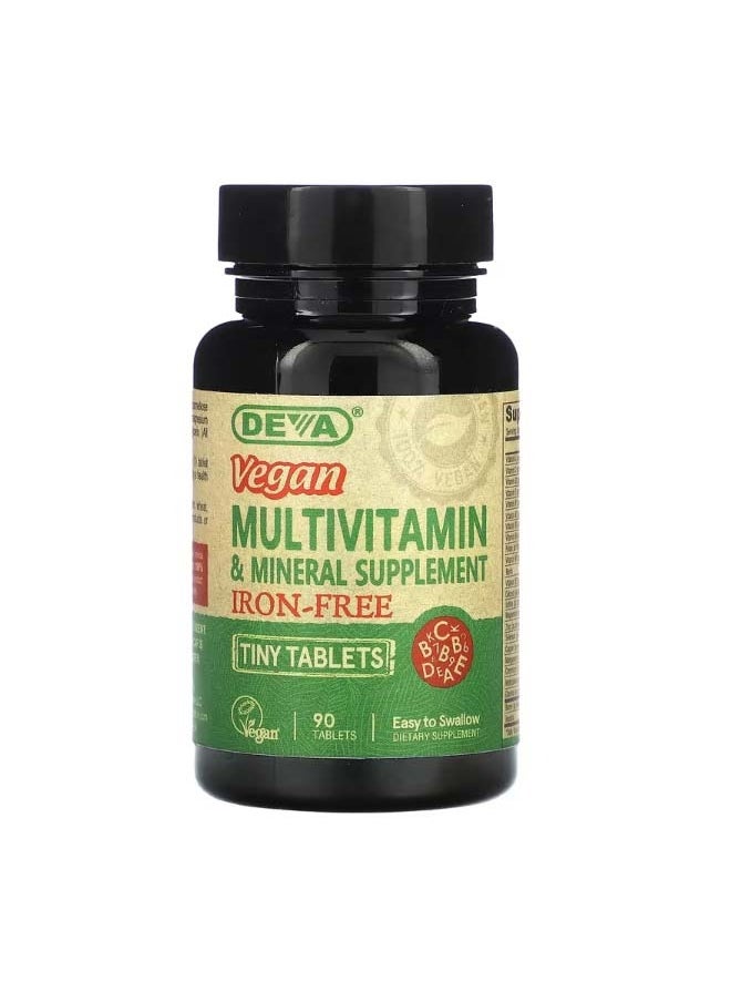 Deva Vegan Tiny Tablets Multivitamin and Mineral Supplement Iron Free 90 Tablets  - Image 1