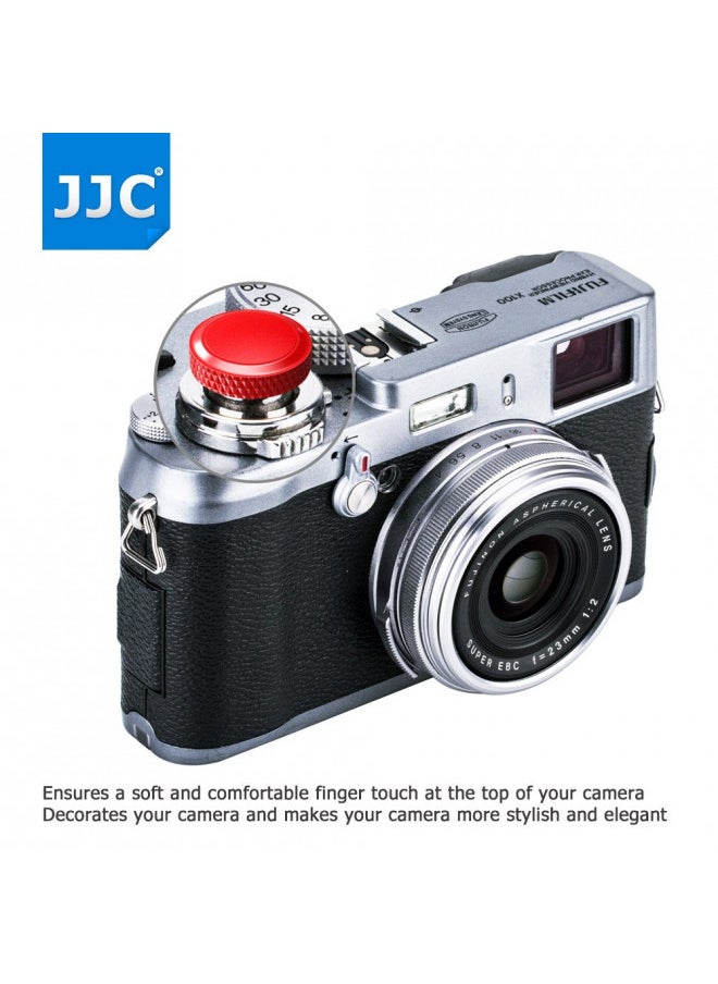 JJC Soft Camera Shutter Release Button Cap for Fujifilm X100VI X-T5 X-T30 II X-T20 X-T10 X-E4 X-T4 X-T3 X-T2 X-Pro3 X-Pro2 X-Pro1 X100V X100F X100S X-E3 for Sony RX10 IV III II RX1RII RX1R RX1 Red