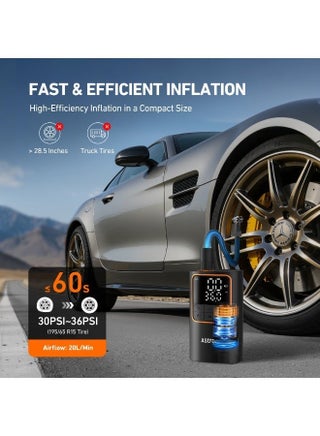 AstroAI Cordless Portable Car Tyre Inflator L7Pro 5200mAh 150 PSI Car Air Pump Air Compressor with Auto Stop and LED Light Fast Portable Bike Pump 7.4V 2600mAh x 2 Fast Inflation Digital Pressure Gauge with LCD Dual Screen for Car Bicycle Motorcycle Ball - view 2