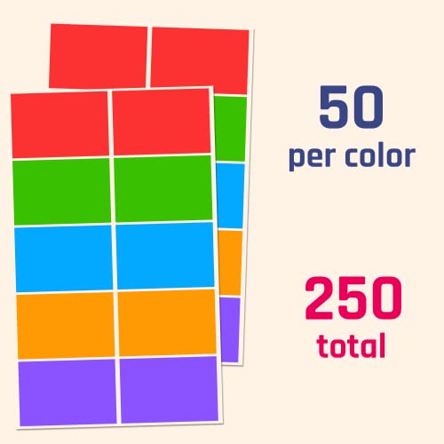 TownStix 250 Pack, Colored Labels Stickers, for Moving Boxes - 5 Colors, 3" x 2" - Image 5