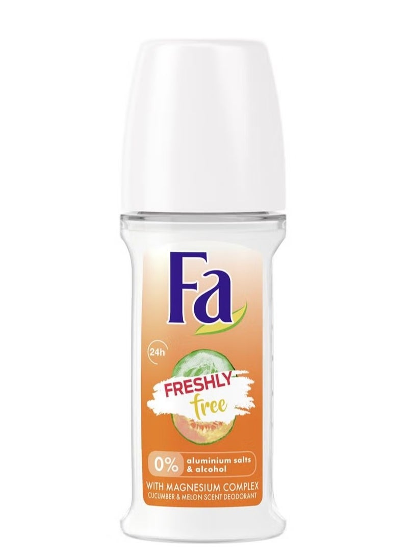 Fa Freshly Free Roll-On Deodorant With Cucumber And Melon Scent 50ml