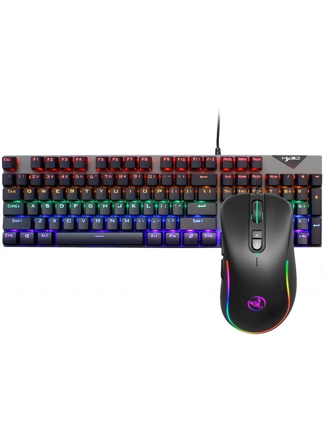 NIBEMINENT Wired Keyboard Mouse Combo Black  - Image 1