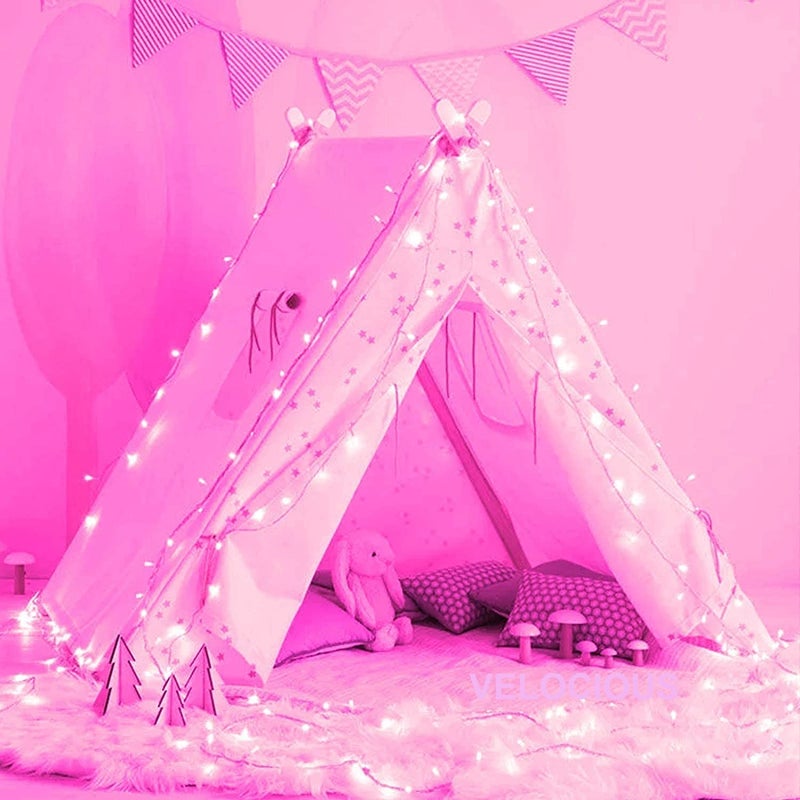 VELOCIOUS Velocious Pink Led Rice Light for Decoration String and Series Light for Diwali Christmas Indoor Outdoor Decoration Bedroom Wedding Birthday Party Patio12 Meter 40 Foot Pink  - Image 3