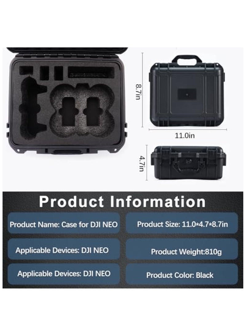 Portable Waterproof Hard Case for DJI Neo Drone DJI Neo Fly More Combo DJI RC-N3 RC-N2 Remote Controllers and Accessories (Case Only) - Image 3