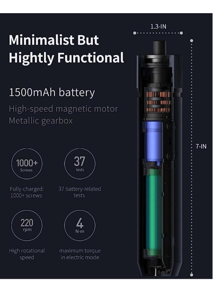 HOTO - HOTO NEX O1 PRO  3.6V Screwdriver Sets, Electric Screwdriver, All-in-One Cordless Screwdriver, 3 Torque With 12 2-IN S2 Steel Long Bits, LED Shadowless Lamp, Ideal For Computer, Bookcase, Bicycle - Image 1