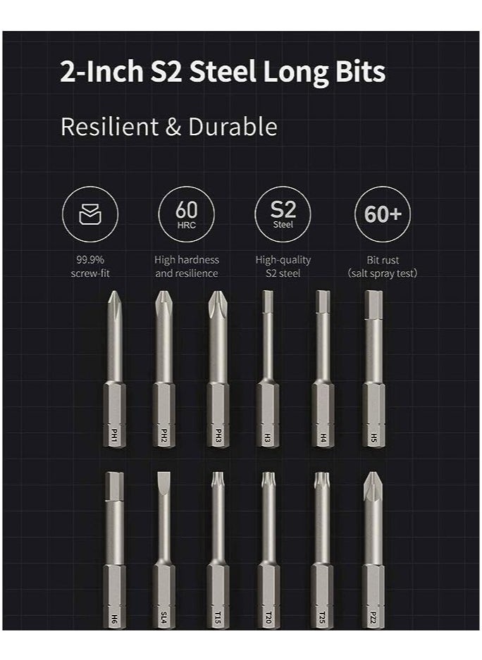 HOTO - HOTO NEX O1 PRO  3.6V Screwdriver Sets, Electric Screwdriver, All-in-One Cordless Screwdriver, 3 Torque With 12 2-IN S2 Steel Long Bits, LED Shadowless Lamp, Ideal For Computer, Bookcase, Bicycle - Image 1