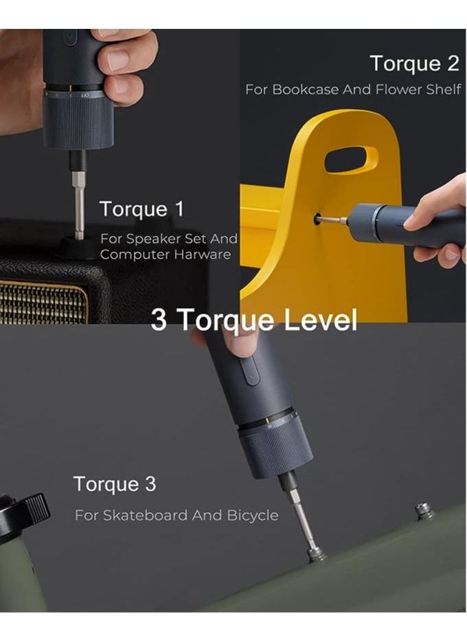 HOTO - HOTO NEX O1 PRO  3.6V Screwdriver Sets, Electric Screwdriver, All-in-One Cordless Screwdriver, 3 Torque With 12 2-IN S2 Steel Long Bits, LED Shadowless Lamp, Ideal For Computer, Bookcase, Bicycle - Image 1