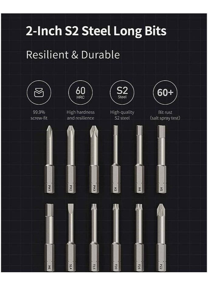 HOTO - HOTO NEX O1 PRO  3.6V Screwdriver Sets, Electric Screwdriver, All-in-One Cordless Screwdriver, 3 Torque With 12 2-IN S2 Steel Long Bits, LED Shadowless Lamp, Ideal For Computer, Bookcase, Bicycle - Image 1
