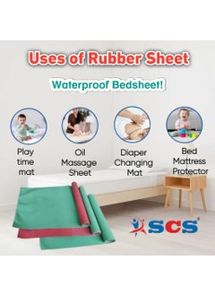 SCS SCS Rubber Sheet Mattress Protector Reusbale Underpad Waterproof Bed Sheet Bedwetting Crib Urine Protector mat Mackintosh Molini Sheet  - Image 4