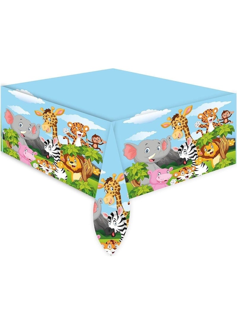 My Party Ready Safari Concept Birthday Plastic Tablecloth 120*180 cm 