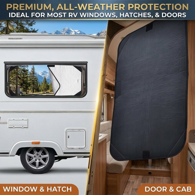 RV Sunshade: 16 X 25 Inch Silver 5-Layer Heat-Reflecting Design - Tool-Free Adjustable Blackout Window Shade for RV Camping, Travel and Privacy Protection - Image 4