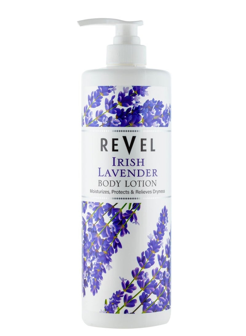 Revel Skin Care Irish Lavender Body Lotion 1000ml, Moisturizers, Protect & Relieves Dryness, Refreshes Skin, All Skin Types, For Men & Women, Daily Use - Image 1