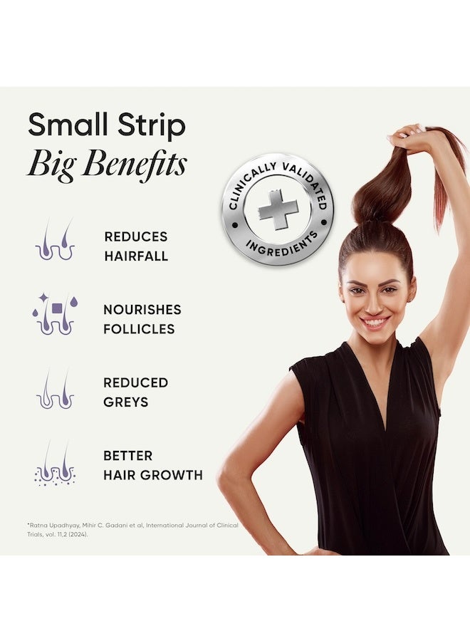 WELLBEING NUTRITION Melts Healthy Hair | Pure Biotin 10,000mcg, Keratin, Zinc, Folic Acid for Stronger, Shinier Hair, Strength & Thickness, 30 Oral Strips - Image 2