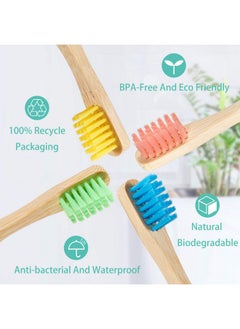 BOAO 10 Pieces Kids Bamboo Toothbrush Natural Soft Bristle Toothbrush Wooden Toothbrushes Toddlers Adults Natural Wood Organic Toothbrush BPA-Free Color Travel(Kids)  - Image 3