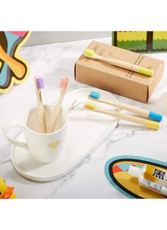 BOAO 10 Pieces Kids Bamboo Toothbrush Natural Soft Bristle Toothbrush Wooden Toothbrushes Toddlers Adults Natural Wood Organic Toothbrush BPA-Free Color Travel(Kids)  - Image 5