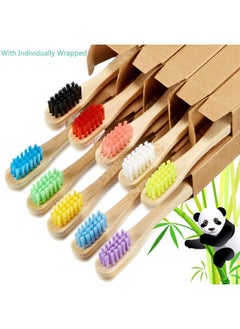 BOAO 10 Pieces Kids Bamboo Toothbrush Natural Soft Bristle Toothbrush Wooden Toothbrushes Toddlers Adults Natural Wood Organic Toothbrush BPA-Free Color Travel(Kids)  - Image 4
