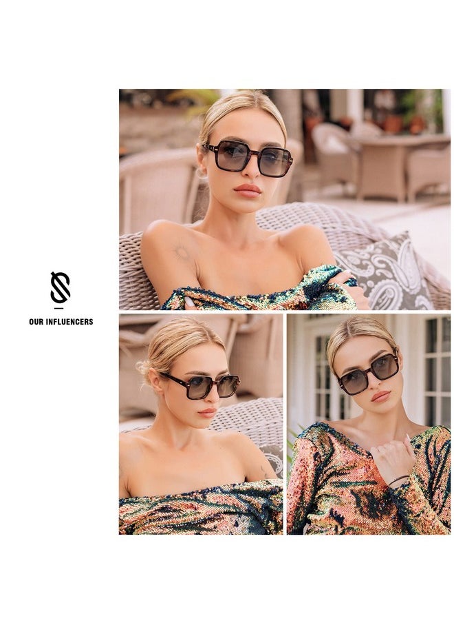 Sojos Retro Square Polarized Sunglasses For Women Men Classic Trendy Sunnies Sj2226 Black Grey  - Image 3