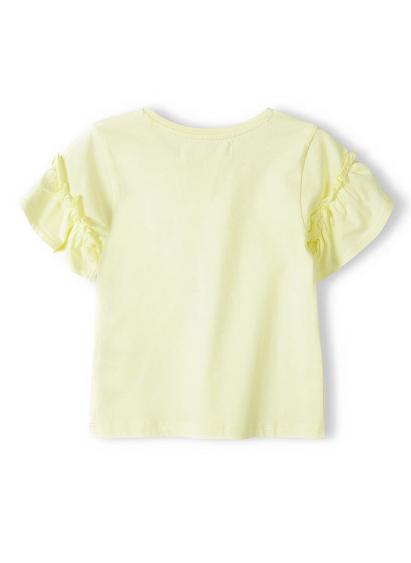 MINOTI Girls T-Shirt with Ruffle Sleeve Detail - Image 3