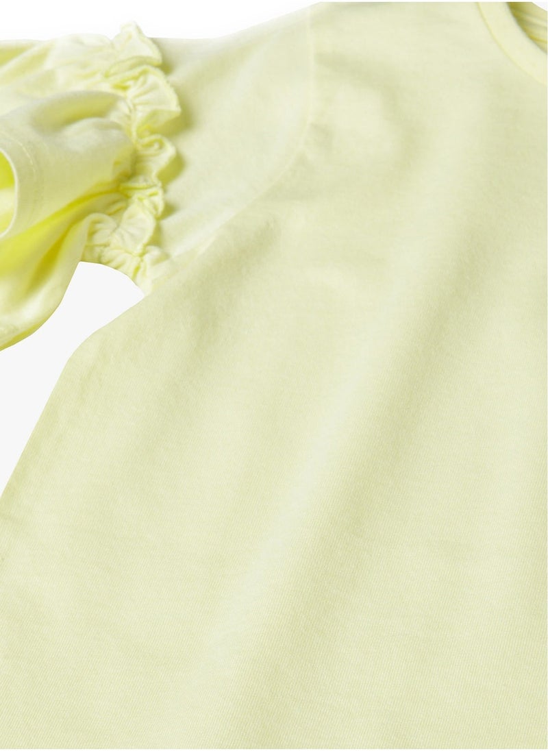 MINOTI Girls T-Shirt with Ruffle Sleeve Detail - Image 4
