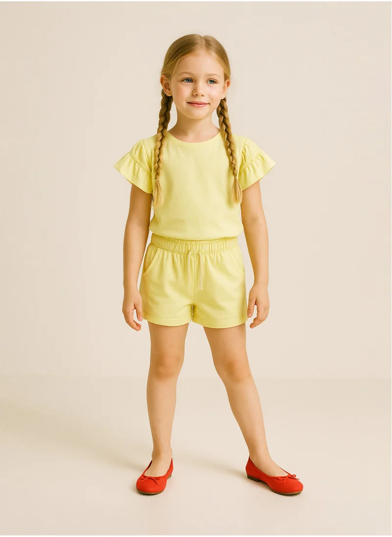 مينوتي Kids Girls Shortsleeve Frilled T-Shirt