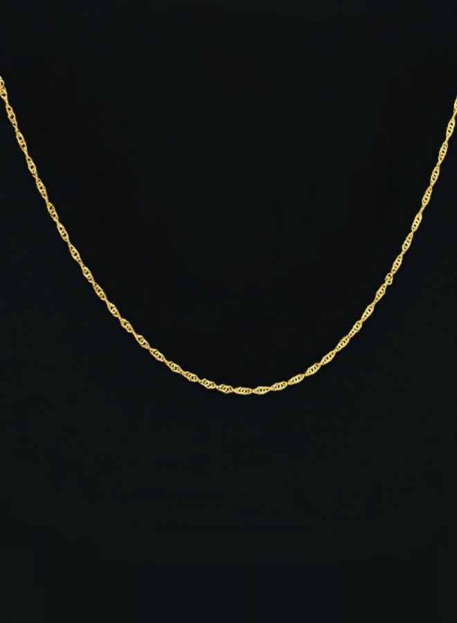 PORSTOO 18k Gold-plated Water Wave Chain Necklace For Women, Versatile In Different Lengths (45cm, 60cm) For Daily Wear | Best Gift Choice (party/wedding/birthday) - Image 3