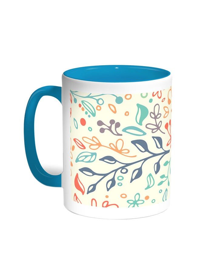 RKN Decorative - Tree Paper Printed Coffee Mug Turquoise/White 11ounce - Image 2