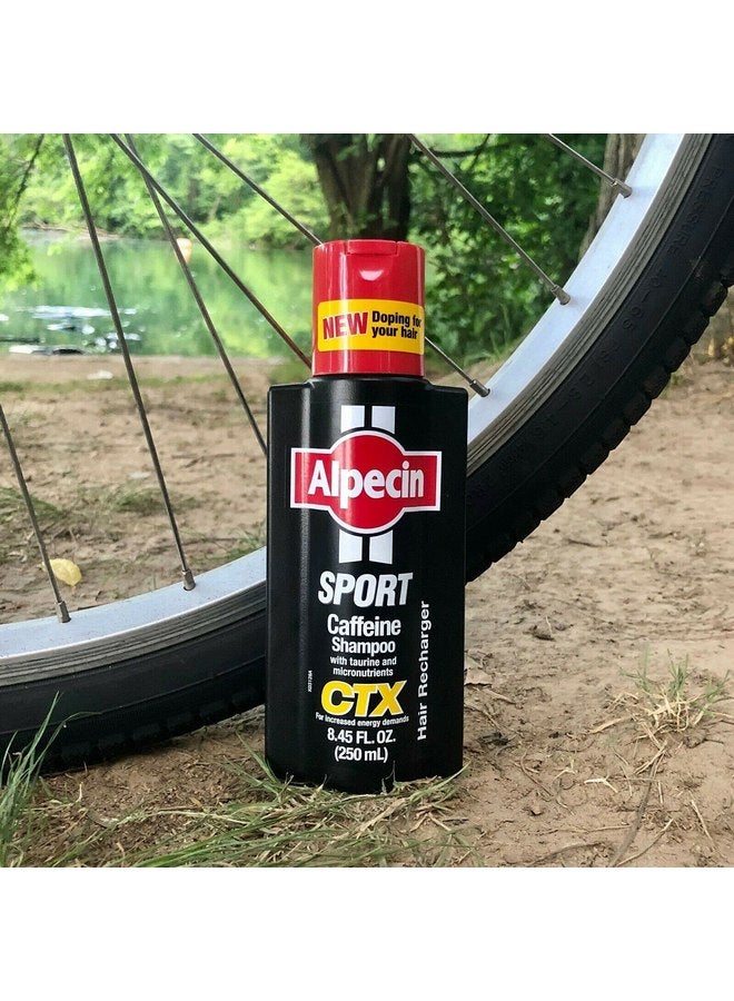 ألبيسين شامبو الكافيين Alpecin CTX Sport للرجال، 8.45 أونصة سائلة (عبوة من 3 قطع)، مع البيوتين والنياسين وزيت الخروع والتورين والمغذيات الدقيقة الصحية ونمو الشعر الطبيعي وتكثيف الشعر وترققه وأسلوب الحياة النشط - Image 3