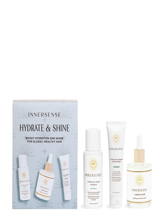 INNERSENSE Organic Beauty - Hydrate & Shine Set | I Create Shine, Hydrating Cream Hairbath, Hydrating Cream Conditioner | Non-Toxic, Cruelty-Free, Clean Haircare (3 piece set) - Image 1