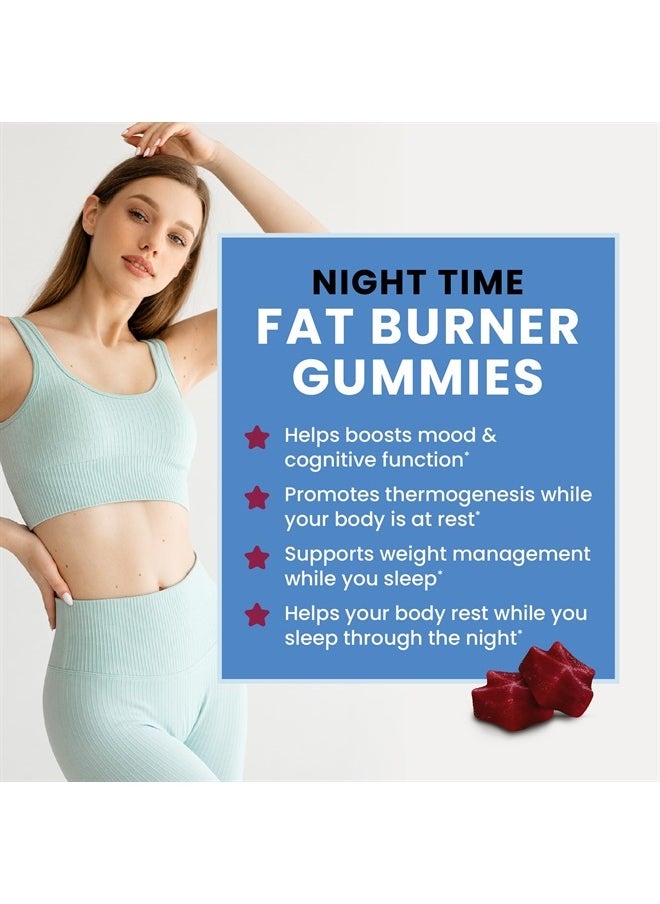 Nobi Nutrition Night Time Fat Burner Gummies, Weight Loss & Sleep Support Supplement | Slimming Hunger Suppressant & Metabolism Booster, Shred Belly Fat While You Sleep | Nighttime Diet Gummies for Women & Men 60ct  - Image 2