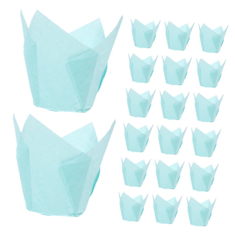 Lotus Shape Cupcake Wrappers 100pcs Heat Resistant Greaseproof Paper Baking Cups - Image 2