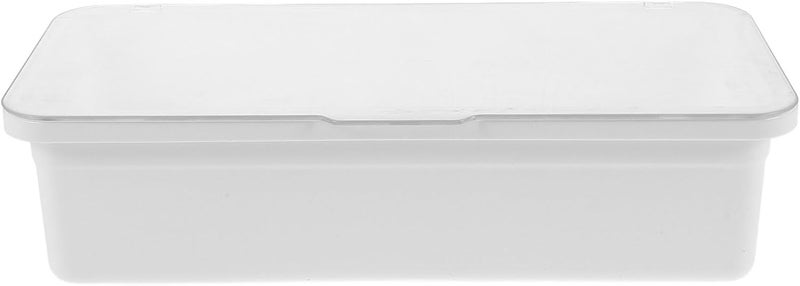 Makeup Brush Storage Holder Organizer with Lid, Cosmetic Brush Box, Dustproof Desktop Makeup Storage Organizer for Women and Teens, White, 1pcs - Image 1