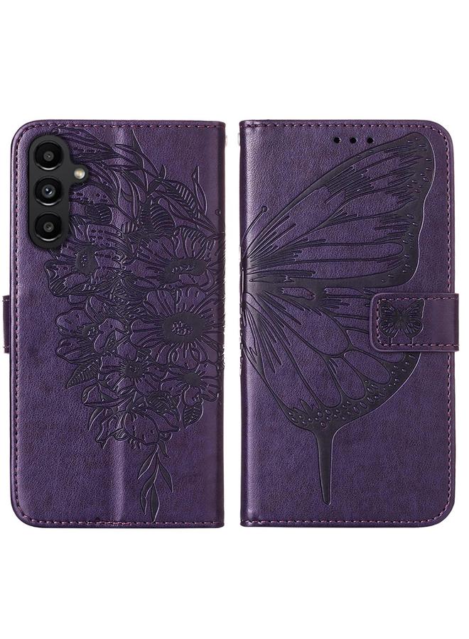 S-TOP Case For Samsung Galaxy A05s Embossed Butterfly Leather Phone Case - Image 2
