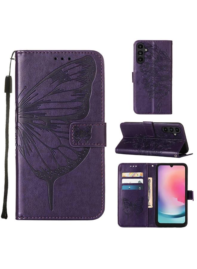 S-TOP Case For Samsung Galaxy A05s Embossed Butterfly Leather Phone Case - Image 1
