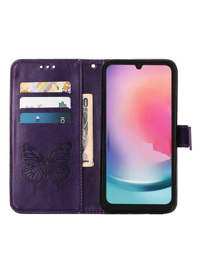 S-TOP Case For Samsung Galaxy A05s Embossed Butterfly Leather Phone Case - Image 3