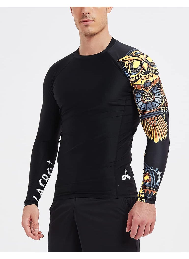 LAFROI LAFROI Men's Long Sleeve UPF 50+ Baselayer Skins Performance Fit Compression Rash Guard-CLYYB Asym Time Manager Size XXL  - Image 5