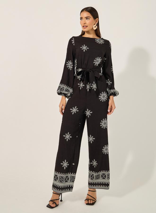 Styli All over printed printed jumpsuit in straight legged fit  - Image 1