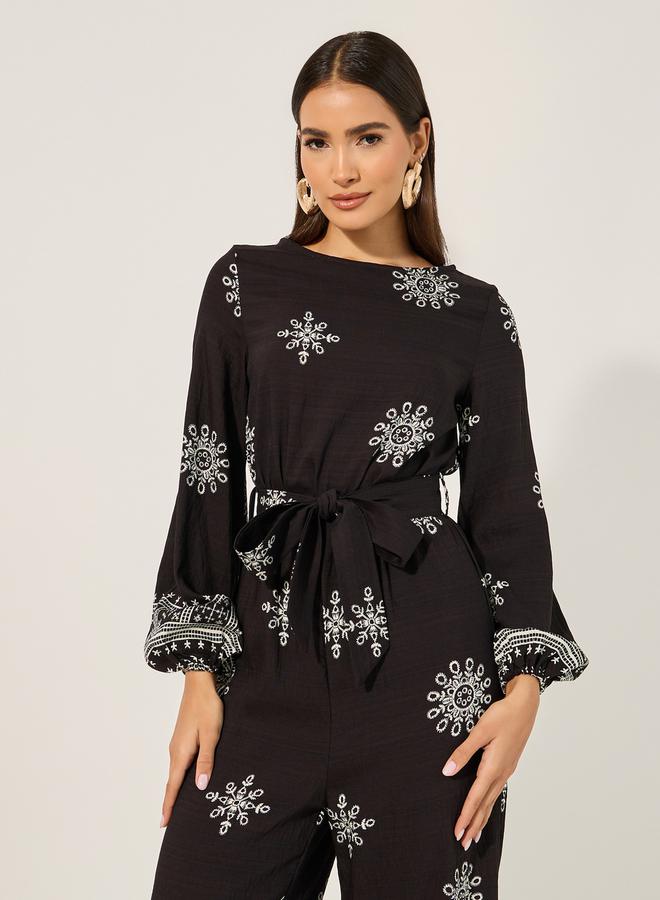 Styli All over printed printed jumpsuit in straight legged fit  - Image 2