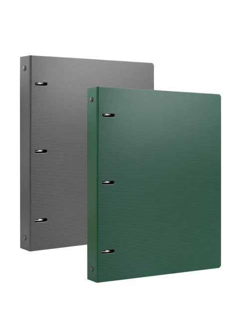 2 Sets 1 Inch Heavy Duty 3 Ring Binder, Folder Presentation View Binders Hold up to 210 Sheets A4/Letter Size Paper, w/Clear Inside Pocket for School Office