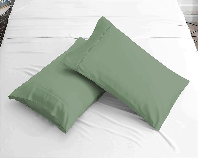 Day Care مفرش سرير 500TC فائق النعومة بألوان أنيقة 100 قطن مصري أخضر زمردي سوبر كينغ 108 × 110 2 قطعة غطاء وسادة بحجم 18 × 28 - Image 3