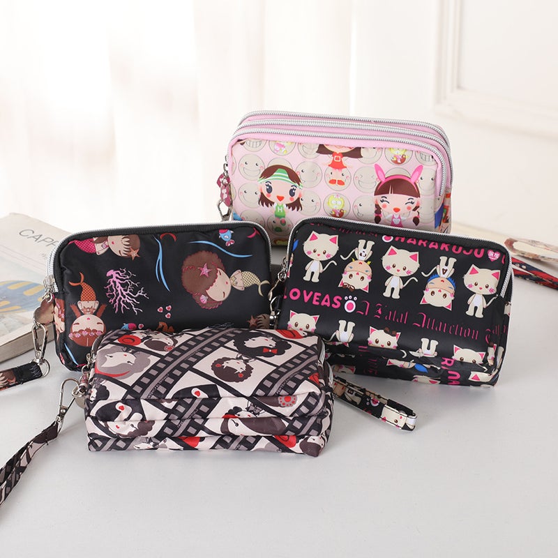 Mobile Phone Coin Purse Hand-Held Mini Canvas Bag Women'S Bag Oxford Cloth Cartoon Fabric Bag - Image 3