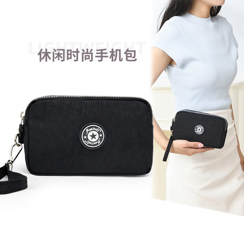 Mobile Phone Coin Purse Hand-Held Mini Canvas Bag Women'S Bag Oxford Cloth Cartoon Fabric Bag - Image 5